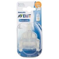 Avent Teat Silicone 6 Months+ Fast Flow 2 Pack Anti-Colic Reduce Discomfort