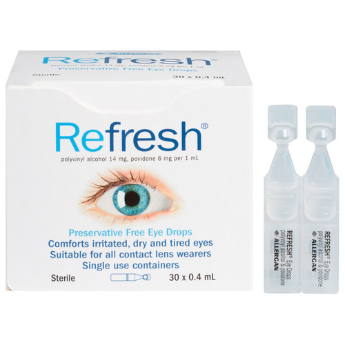 Refresh Preservative Free Eye Drops 30x0.4ml Allergan Eye Care Nobrand