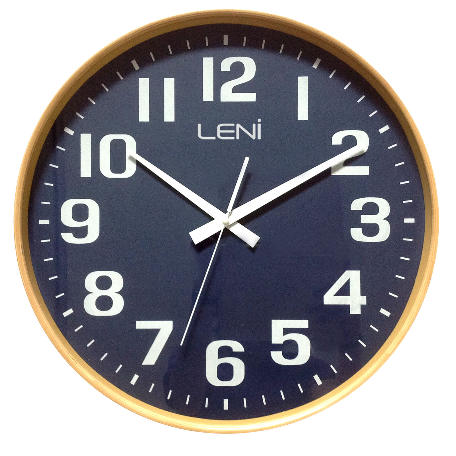 Boyle Leni Wood Silent Battery Operated Wall Clock Navy Large