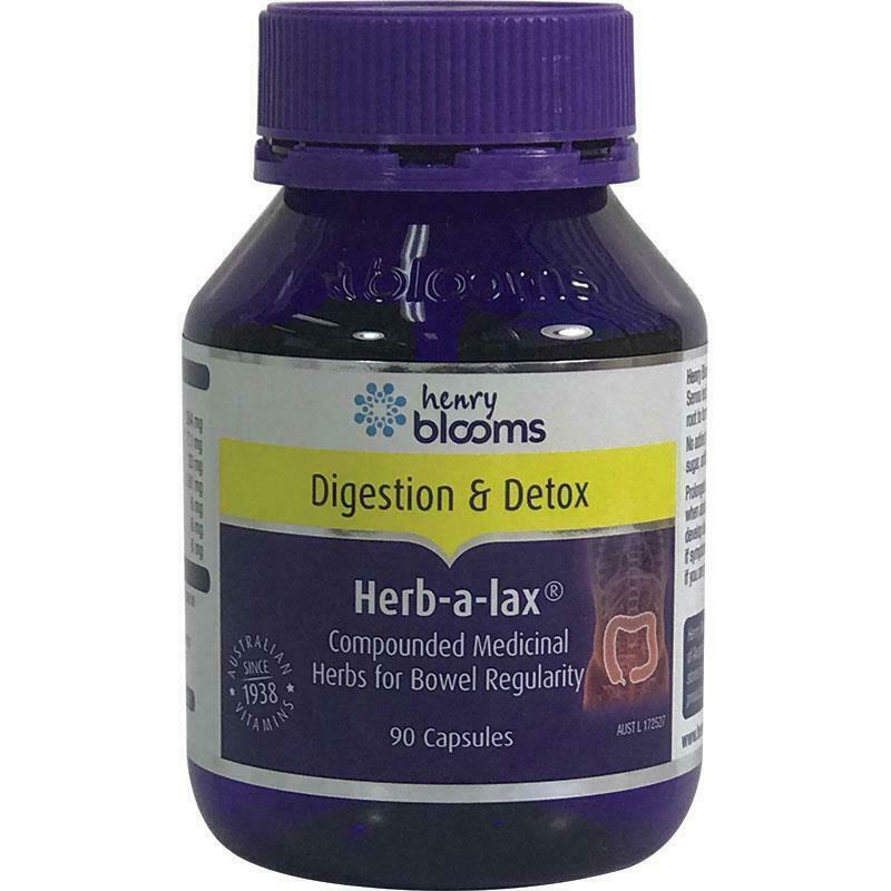 Henry Blooms HerbaLax 90 Capsules Natural Laxative Relieve Wind