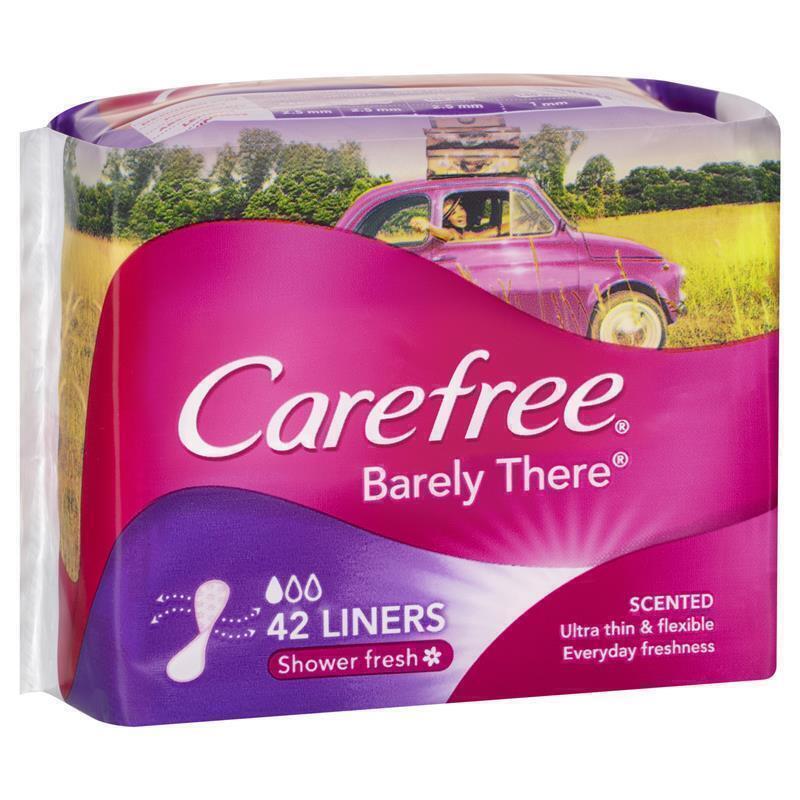 Carefree Barely There Shower Fresh Scented Panty Liners 42 Pack