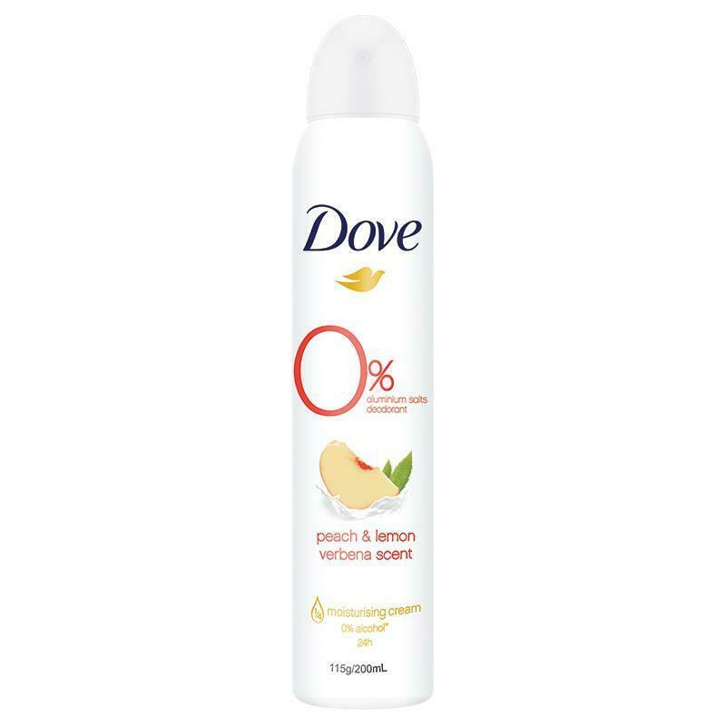 Dove Antiperspirant Spray Zero Aluminium Peach and Lemon Verbena Scent