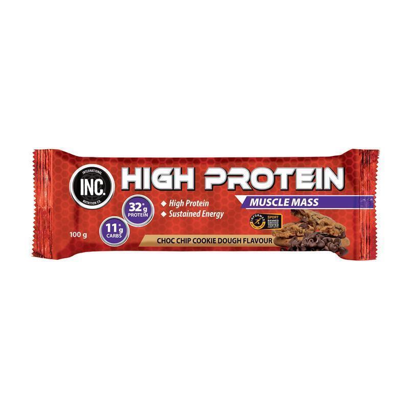 INC High Protein Bar Choc Chip Cookie Dough 100g INC Sports