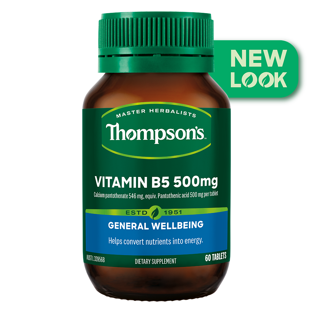 Thompson's Vitamin B5 Pantothenic Acid 500mg 60 Tablets General Wellbeing Thompson's