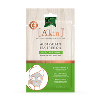 A'kin Detoxifying Australian Tea Tree Oil Face Sheet Mask Biodegradable 1PC