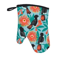 Annabel Trends Oven Mitt - Single - Cotton - Black Cockatoos