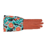 Annabel Trends Long Sleeve Garden Gloves - Cotton - Black Cockatoos