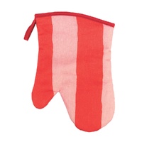 Annabel Trends Oven Mitt - Single - Linen - Red Stripe