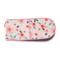 Annabel Trends Double Oven Mitt - Linen - Meadow Blush