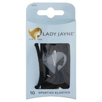 Lady Jayne Super Hold Elastics, Thick, Black, Pk 10