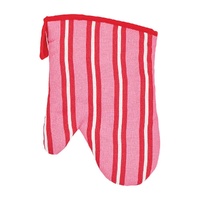 Annabel Trends Oven Mitt - Single - Cotton - Red & Pink Stripe