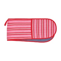 Annabel Trends Double Oven Mitt - Cotton - Red & Pink Stripe