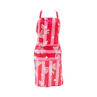Annabel Trends Apron - Linen Cotton - Red Pink Bow