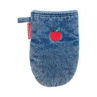 Annabel Trends Denim Mini Oven Mitt - Apple Embroidery