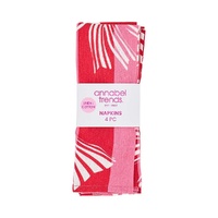 Annabel Trends Napkin Set - Linen Cotton - Red Pink Bow