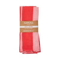 Annabel Trends Napkin Set - Linen Red Stripe