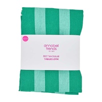 Annabel Trends Tablecloth - Cotton - Green Stripe - Large 140cm x 300cm