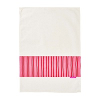 Annabel Trends Tea Towel - Cotton - Red & Pink Stripe