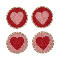 Annabel Trends Beaded Coasters - Heart - 4pc