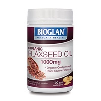 Bioglan Superfoods Flaxseed Oil 1000mg 100 Capsules Plant Source Omega 3