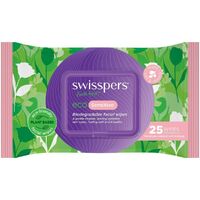 Swisspers Eco Biodegradable Facial Wipes Sensitive Skin 25 Pack Fragrance Free