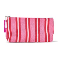 Annabel Trends Cosmetic Bag - Cotton - Small - Red & Pink Stripe