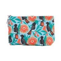 Annabel Trends Cosmetic Bag - Cotton - Large - Black Cockatoos