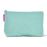Annabel Trends Cosmetic Bag - Waffle Cotton - Large - Mint