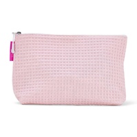 Annabel Trends Cosmetic Bag - Waffle Cotton - Large - Pink