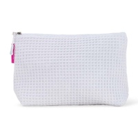 Annabel Trends Cosmetic Bag - Waffle Cotton - Large - White