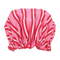 Annabel Trends Shower Cap - Cotton - Red & Pink Stripe