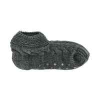 Annabel Trends Slouchy Slippers Mens Sherpa Lined One Size Fits Most- Charcoal