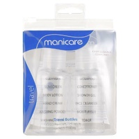 MANICARE TRAVEL BOTTLES PK2  WITH ID LABELS