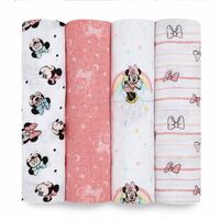 Aden + Anais Essentials Disney Minnie 4 Pack Swaddles Breathable and Comfy