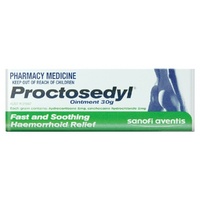 Proctosedyl Ointment 30g - Relief of the Discomfort of Haemorrhoids or Fissures