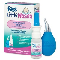 Fess Little Noses Saline Nose Spray + Aspirator for Newborns & Babies 15ml