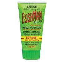 Bushman Plus Dry Gel 75g Insect Repellent Water Resistant 80% Deet Sunscreen