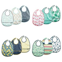 JJ Cole Collections Pocketed Bib Set 3 PK Easy-To-Clean Various Designs