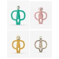 Coolkidz Matchstick Monkey Animal Baby Teether Anti Microbial BPA Free Ergonomic