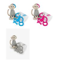 Coolkidz Matchstick Monkey Animal Baby Teether Anti Microbial Gift Set Ergonomic