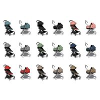 BABYZEN YOYO2 Stroller White Frame With 6+ Month Seat Pad and YOYO Bassinet