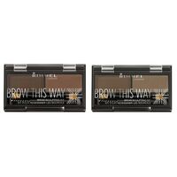 Rimmel Brow This Way Eyebrow Powder Kit Double Ended Glooming Brush