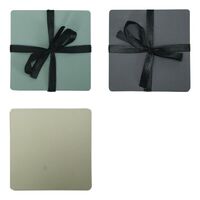 Annabel Trends Coaster Set Recycled Leather 4 Piece 10x10cm Various Colours