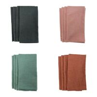 Annabel Trends Stonewashed Napkin 4 Piece Set Various Colours Ramie Cotton