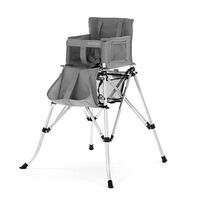 SlumberTrek Foldable Baby High Chair For 6-36 Months Baby/Toddlers - Silver