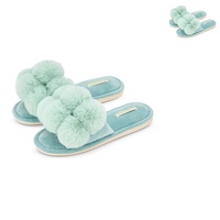 Annabel Trends Pom Pom Slippers - Cosy Luxe - Mist Green