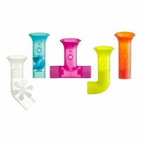 Boon Bath Fun Toys  Five Pieces Pipes Multicolor for Babies Toddles Big Kids