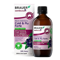 Brauer Natural Medicine Black Elderberry Cold & Flu Forte for Adults 200mL