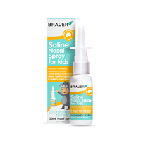 Brauer Kids Saline Nasal Spray 30ml Helps Relieve Mild Congestion