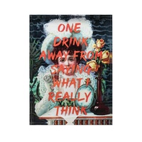 Leni Acrylic Block Art - One drink away from saying what I think - 15x20x3cm